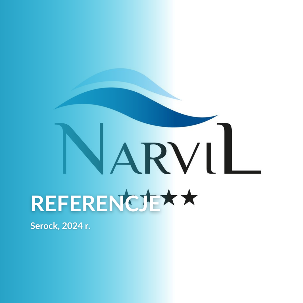 logotyp hotelu narvil z podpisem "referencje"